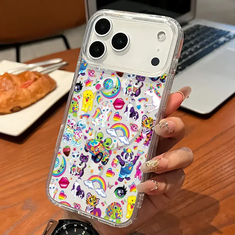 Whimsical Creature Fantasy Pattern Magnetic Phone Case for iPhone 17 16  Pro Max Plus 15 14 13 12 11 Air E Durable Anti-Yellowing Shockproof Lightweight Transparent Acrylic Large Hole Soft Cover Supports Wireless Charging