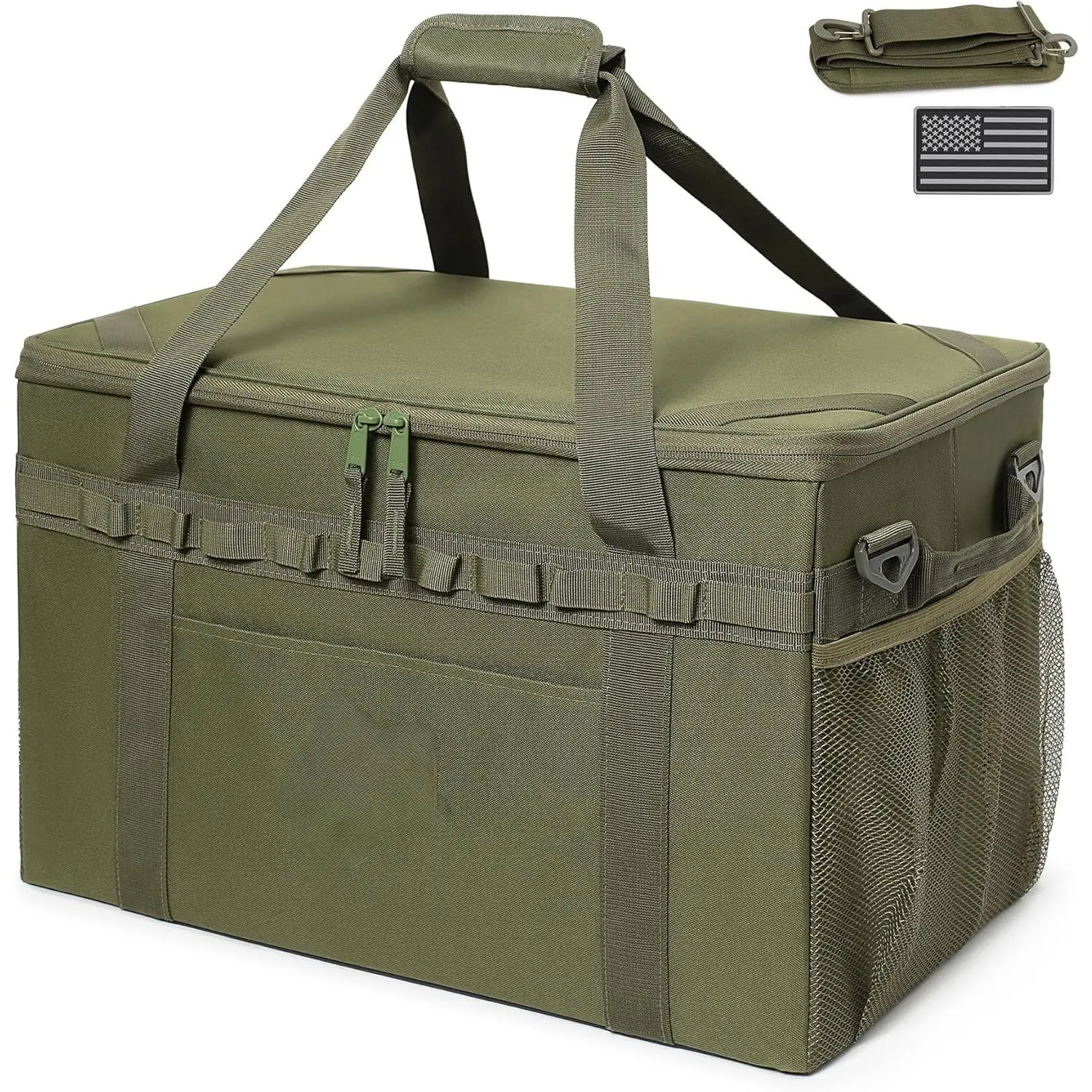 Tactical Camping Storage Bag Utility Tote Bag Camping Kitchen Organizer with Axe Holder & Shoulder Strap
