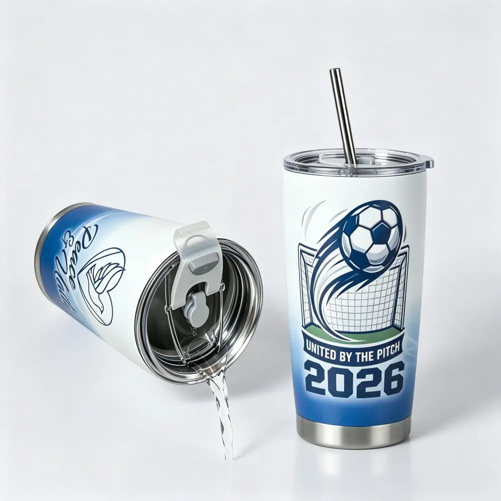 2026 Commemorative Soccer Edition Tumbler – 40oz Double-Wall Vacuum Insulated Travel Mug with Straw, Large Capacity Stainless Steel Cup for Office, Car & Outdoor, Leak-Proof Fan Exclusive Gift