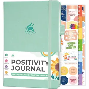 Positivity Journal - Daily Gratitude & Affirmation Journal with Prompts - Motivational Mental  Journal for Women & Men with Habit  - Lasts 6 Months, A5 Size (Mint)