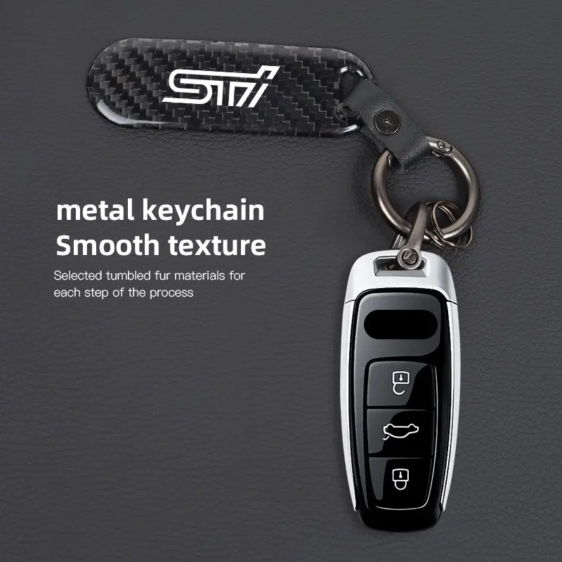 1Pcs Carbon Fiber Key Chain Car Key High Grade Keyring For Subaru STI Forester Impreza Legacy Outback XV BRZ WRX
