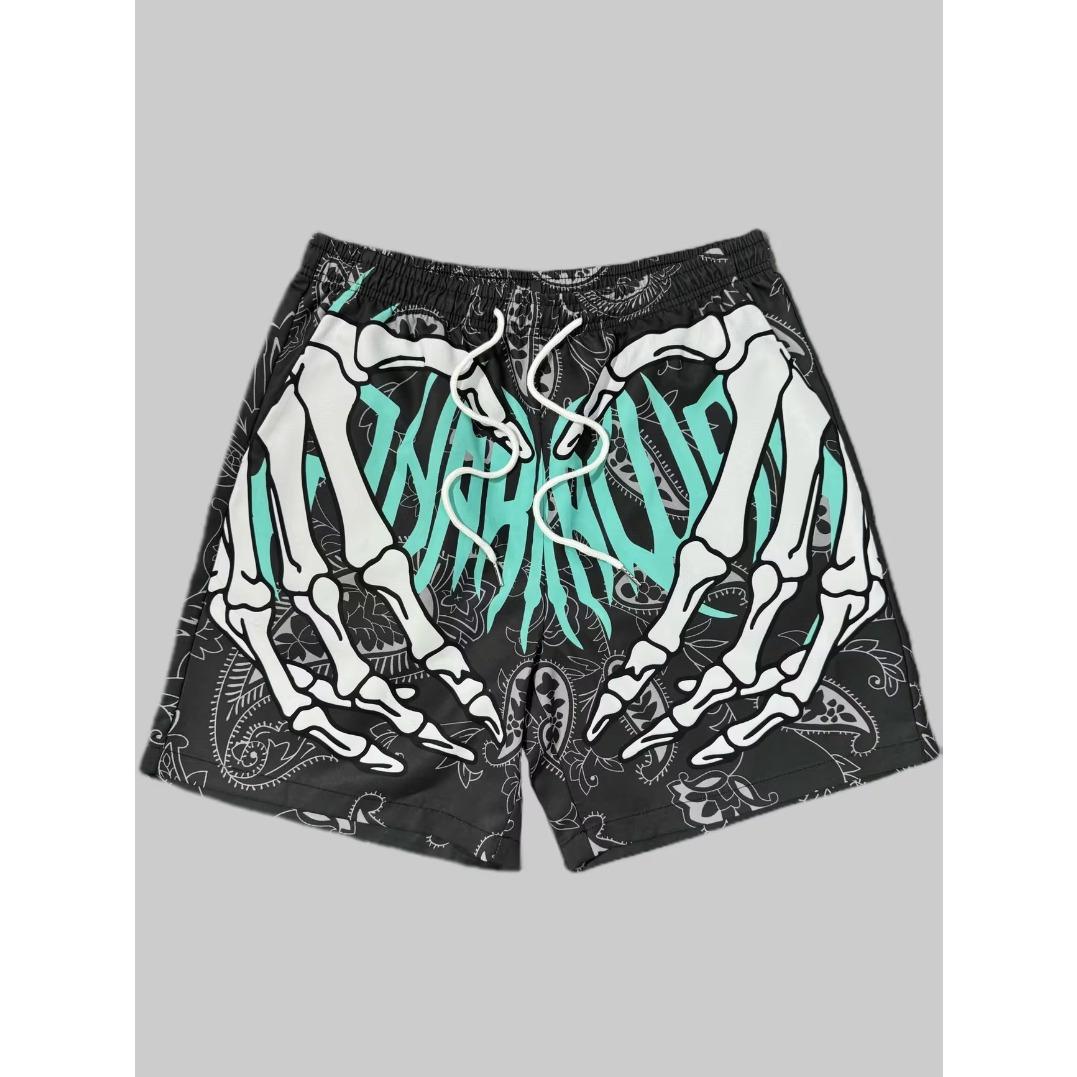 Summer Ice Cream Hawaiian Style Men's Quick-Drying Shorts Breathable Soft Comfortable Loose Plus Size Beach Swimwear Casual Shorts