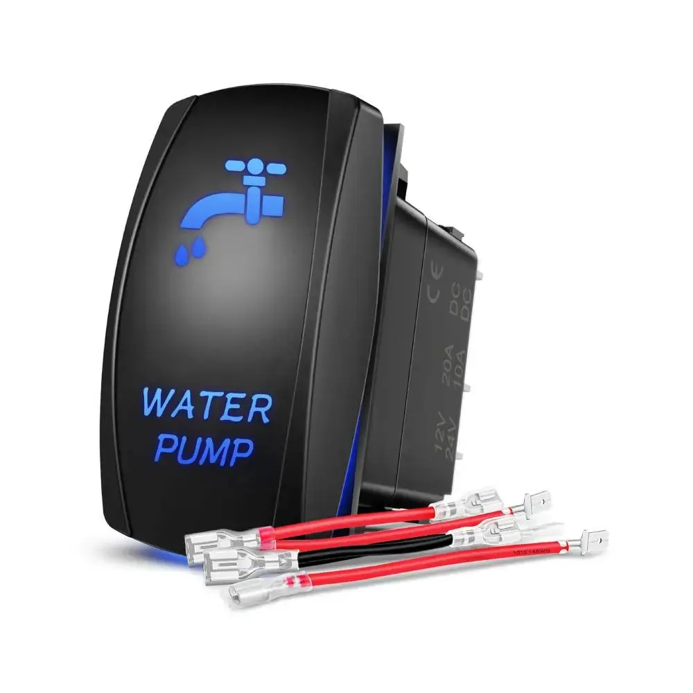 Nilight 5-Pin Laser On/Off SPST Water Pump Rocker Switch, Blue, Durable Easy-Install Auto Switch for Car, SUV, Yacht