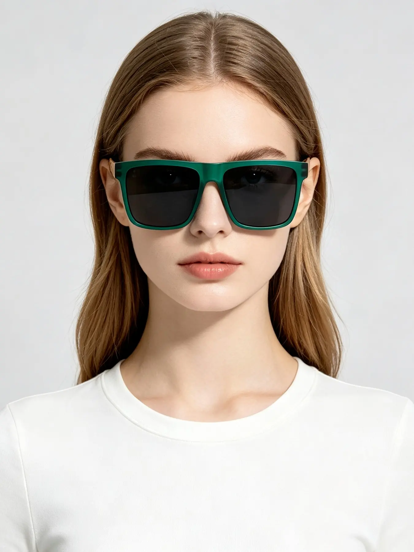New Women's Square Frame Bamboo Texture Sunglasses, Retro Fashion Personality Versatile Outdoor Driving Decorative Sun Glasses