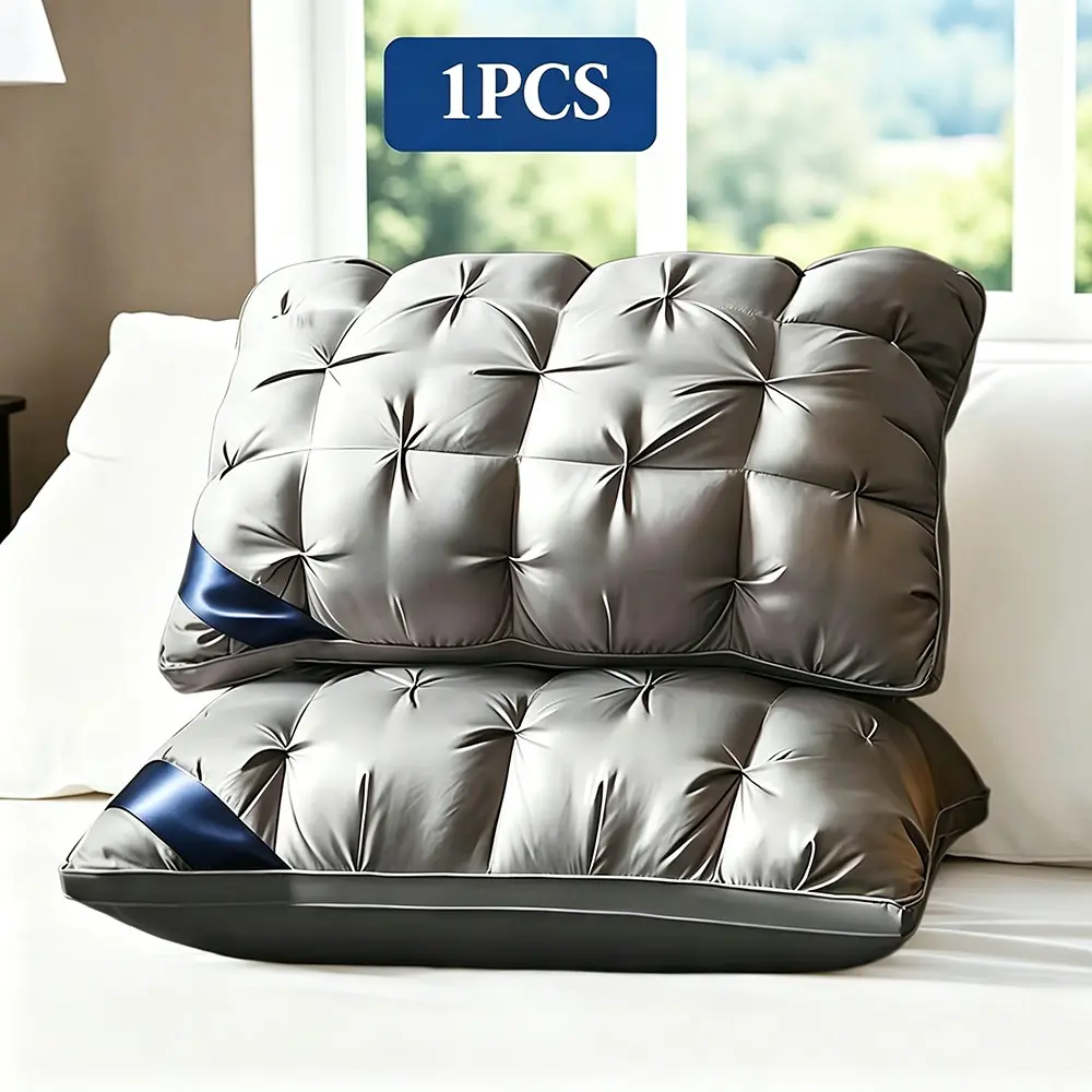 Cervical Neck Pillow Twisted Floral Hotel Bed Pillows, Luxury Soft Fluffy Microfiber Pillows for Daily Sleeping, Ergonomic Neck Support Bedding Pillows Fit Side Back Stomach Sleepers, Comfort All Season Bed Pillow for Home