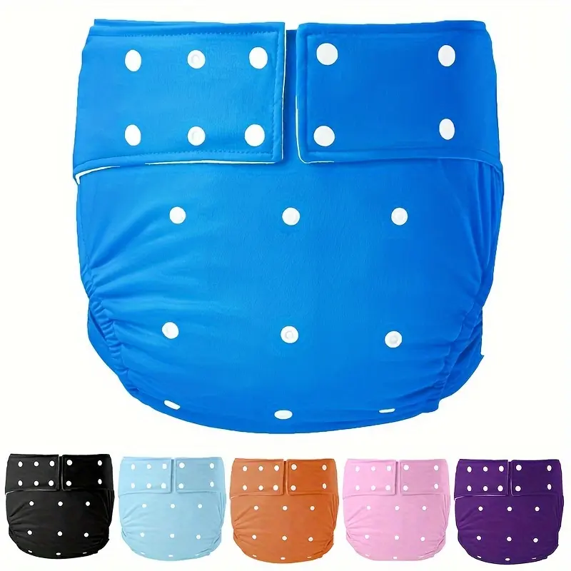 Adult Reusable Adjustable Cloth Leakproof Cool Diaper Elderly Men Women Solid Color Diaper Leakproof Nappy for Home Incontinence Urinal Pants