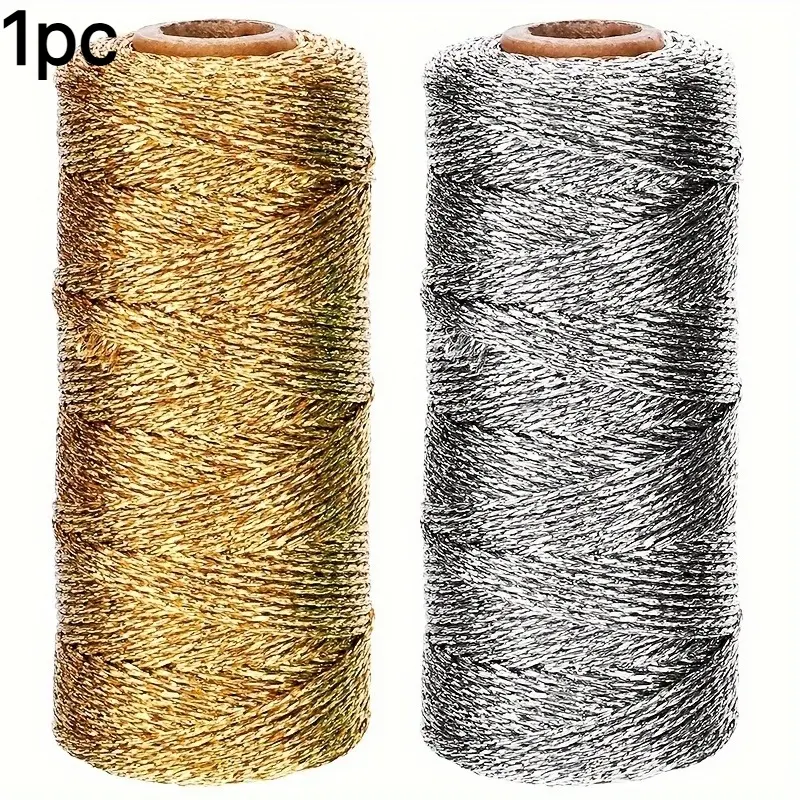 1 Roll/ 100m Christmas Handmade DIY Creative Golden And Silvery Decorative Rope Holiday Hanging