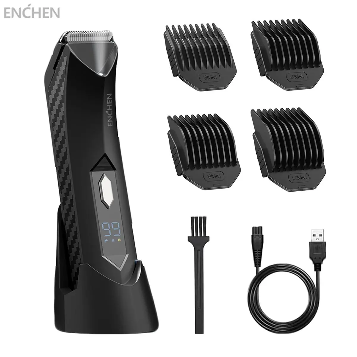 4 in 1 Electric Body Hair Trimmer Groin Hair Trimmer, Ball Trimmer for Men - Replaceable Ceramic Blade Heads,USB Recharge,Waterproof Male Hygiene Razor Safe Quick Gifts Cordless Gentle Trimming Fast Trimming