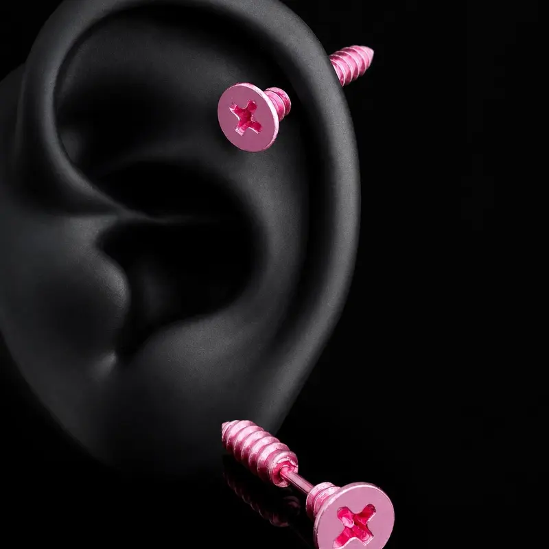 Funny Screw Stud Earrings for Women & Men  Y2K Hip Hop Punk Streetwear Statement Earrings, Novelty Unisex Fashion Jewelry Gift