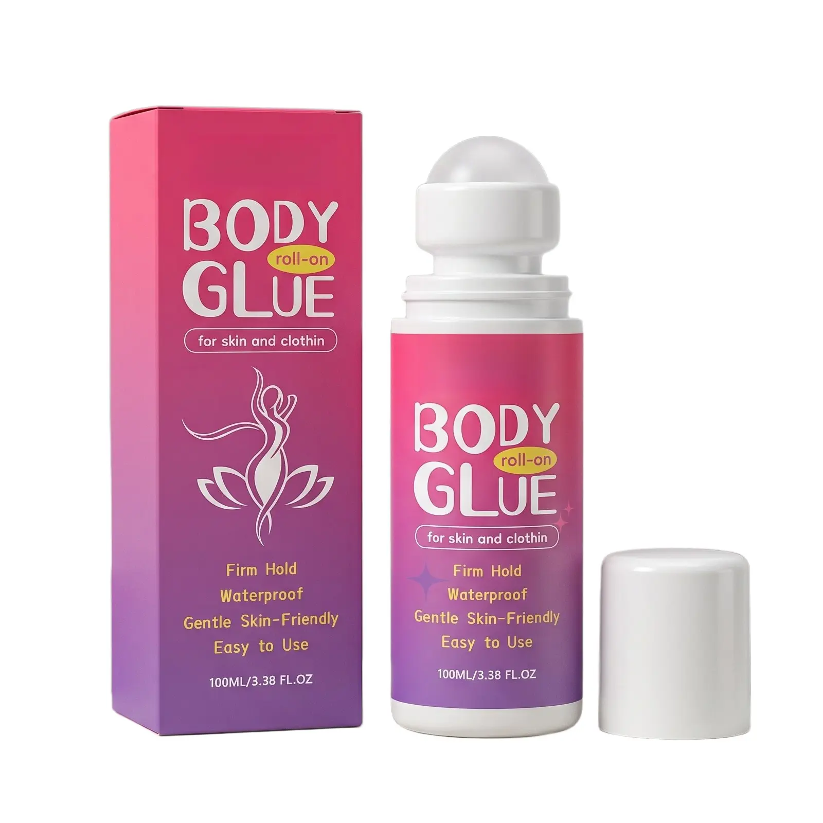 Body Adhesive Roller Glue - Skin-Friendly Clothing Fixing Gel for Secure Hold and Comfortable Wear