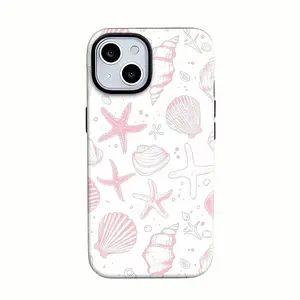 Coastal Starfish Seashell Sketch Beach Pattern Stylish Phone Case —Compatible with Apple 17P/16/15/14/13/12/11/X/8/7, Samsung. Drop-resistant phone case — lightweight, stylish, and durable. Happy 2026!