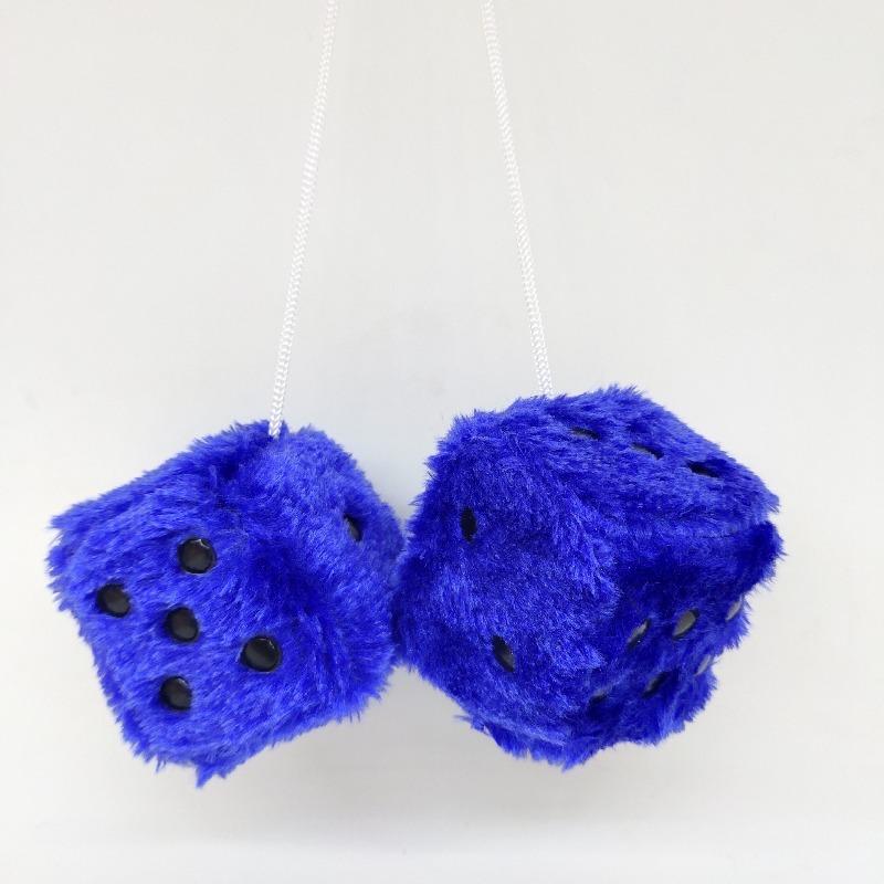 6cm long hair hot stamping dice plush toy cube pendant, rearview mirror pendant sieve