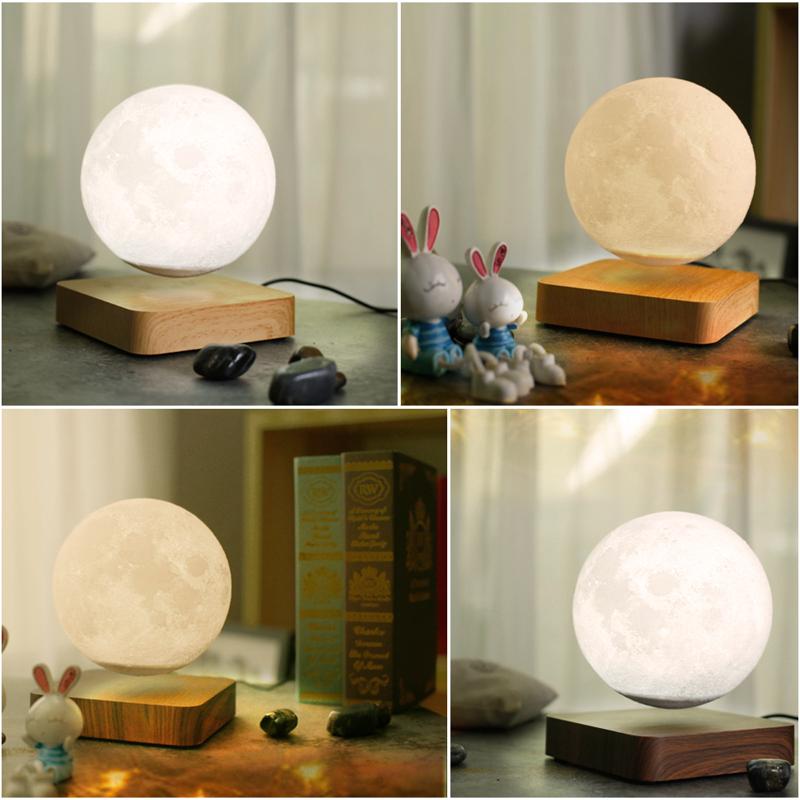 Lunar Miracle - Magnetic Levitating Moon Lamp with 3D Printed Craters - Mesmerizing Night Light for Bedroom, Office & Home Decor - 3 Color Modes, Creates a Futuristic Ambiance
