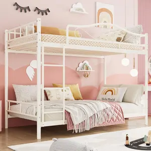 Garvee Metal Bunk Bed with Safety Rail and Ladder, Space-Saving Design, Silent Operation, Supports up to 400 Pounds, Durable and Sturdy Construction for Individual Use