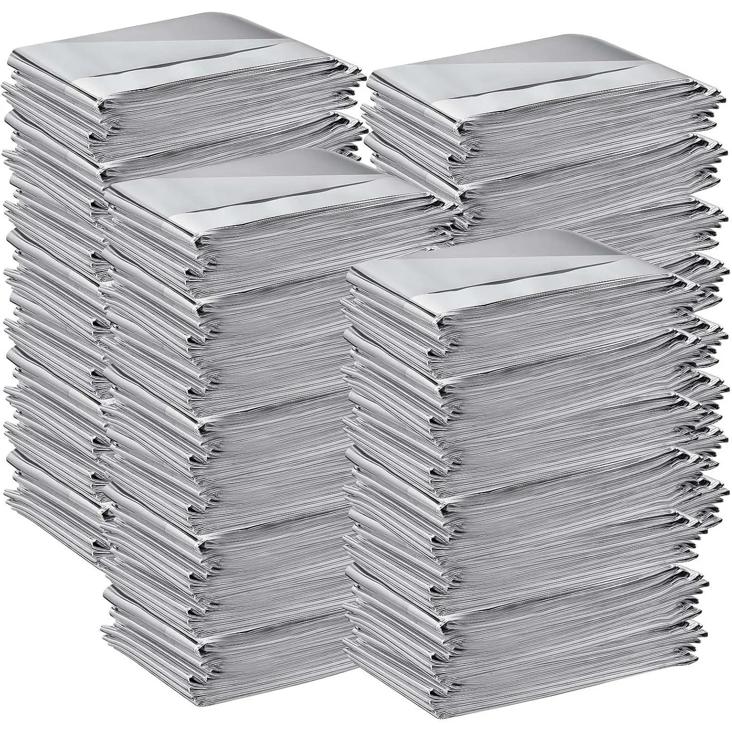 100 Pack  Thermal Blankets 64 X 84 Foil Space Blankets