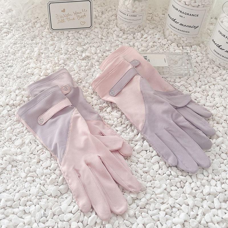 New sunscreen gloves medium and long women's outdoor driving UV protection summer sunshade touch screen thin loose
