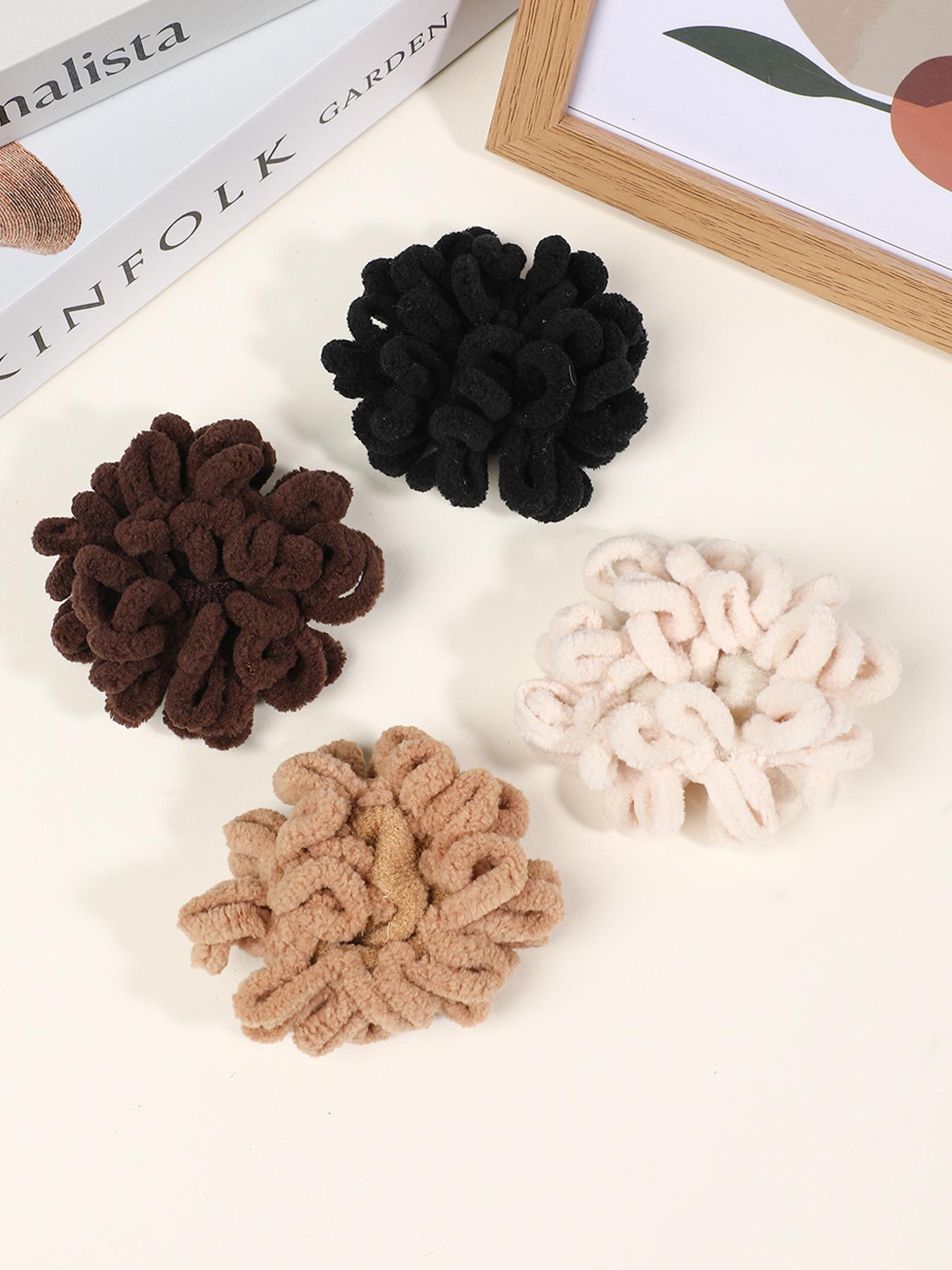 Women's Boho Hair Accessories Set, Elastic Knitted Ponytail Holders & Scrunchies, Matte Anti-Slip Design for Daily Use