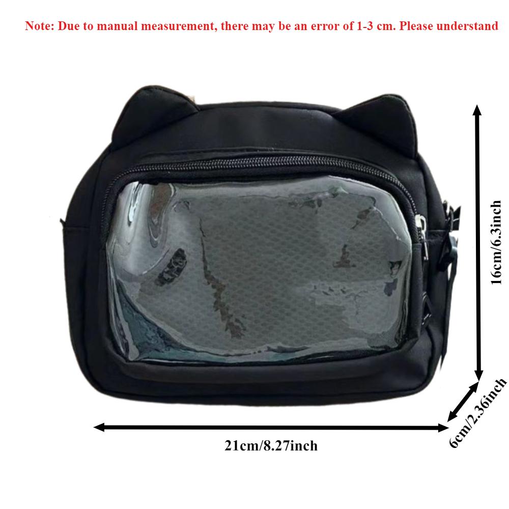 Y2K Japanese Harajuku School Bags for Girls New Transparent Itabag Shoulder Crossbody Bag DIY Badges Display Plate Ita Bag