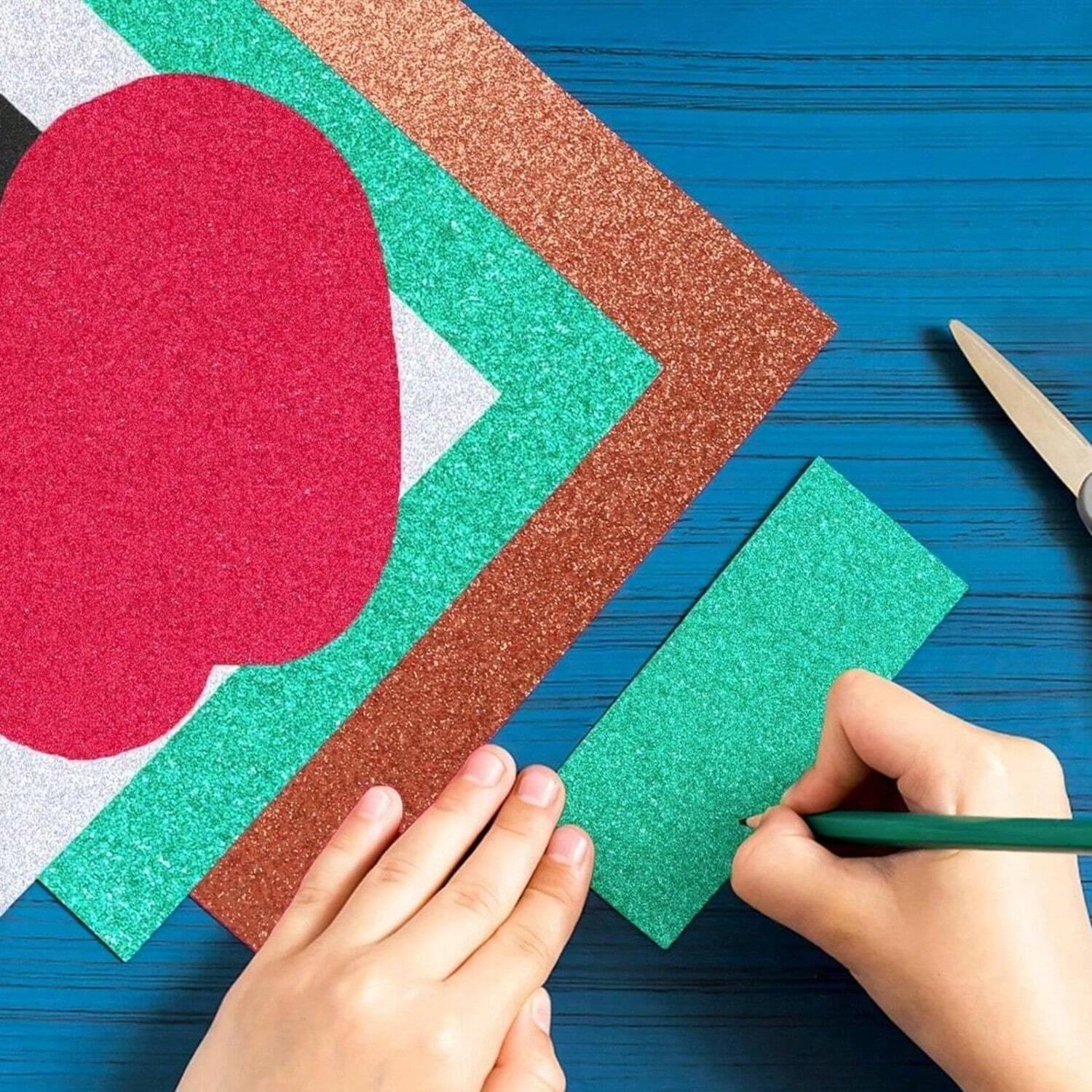 A4 Colored Glitter Cardstock, 20pcs/set Non Paper, Suitable for Craft DIY Projects, Scrapbook, Gift Wrapping, Birthday & Party Decoration