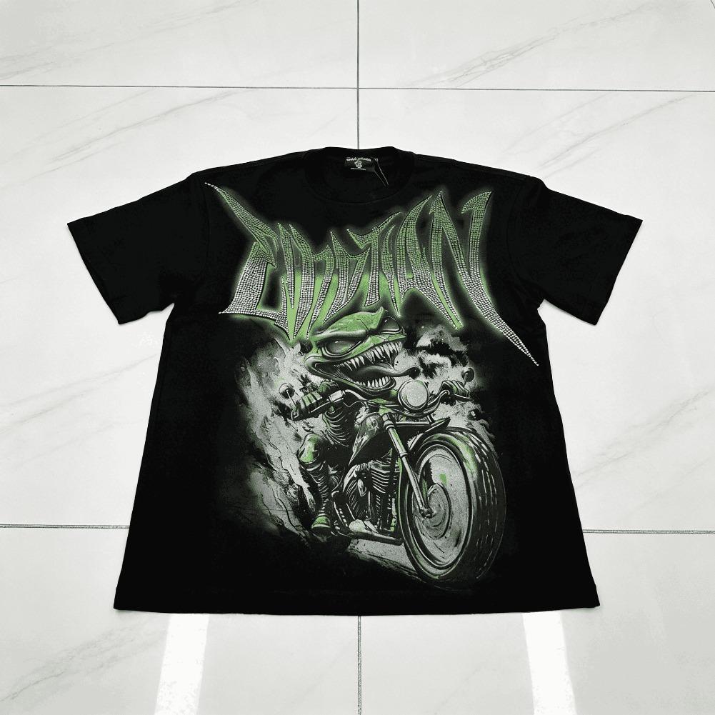 Vintage Cartoon Monster Print 100% Cotton T-Shirt Men Y2K Summer Short Sleeves Oversize Tshirt Streetwear Women Tops Vintage Cartoon Monster Print 100% Cotton T-Shirt Men Y2K Summer Short Sleeves Oversize Tshirt Streetwear Women Tops