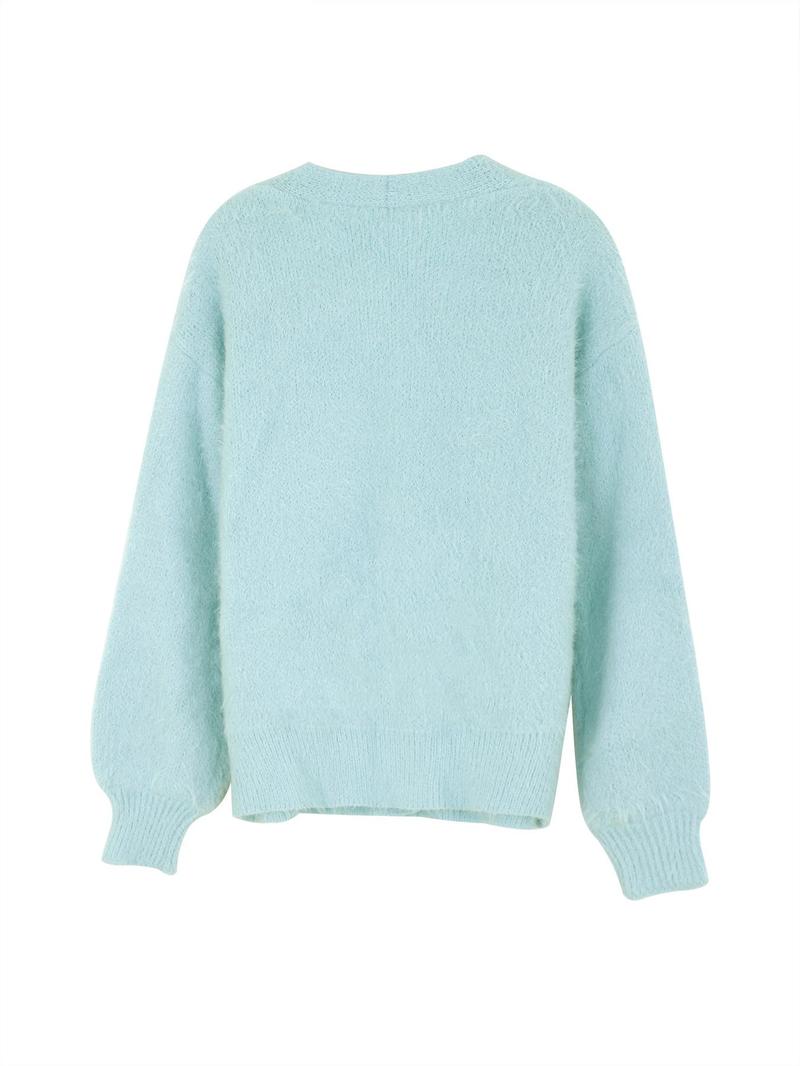 Women's Solid Button Front Cardigan, Casual Drop Shoulder Long Sleeve V Neck Cardigan for Fall & Winter, Fashion Women's Knit Clothing for Daily Wear, Womenswear