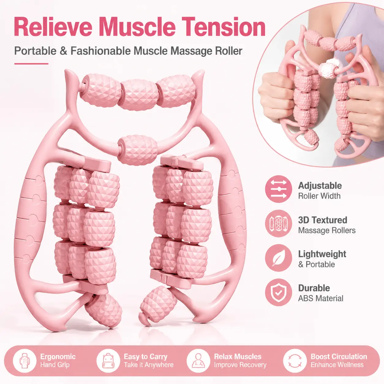 Double-Row 20-Roller Leg Massager