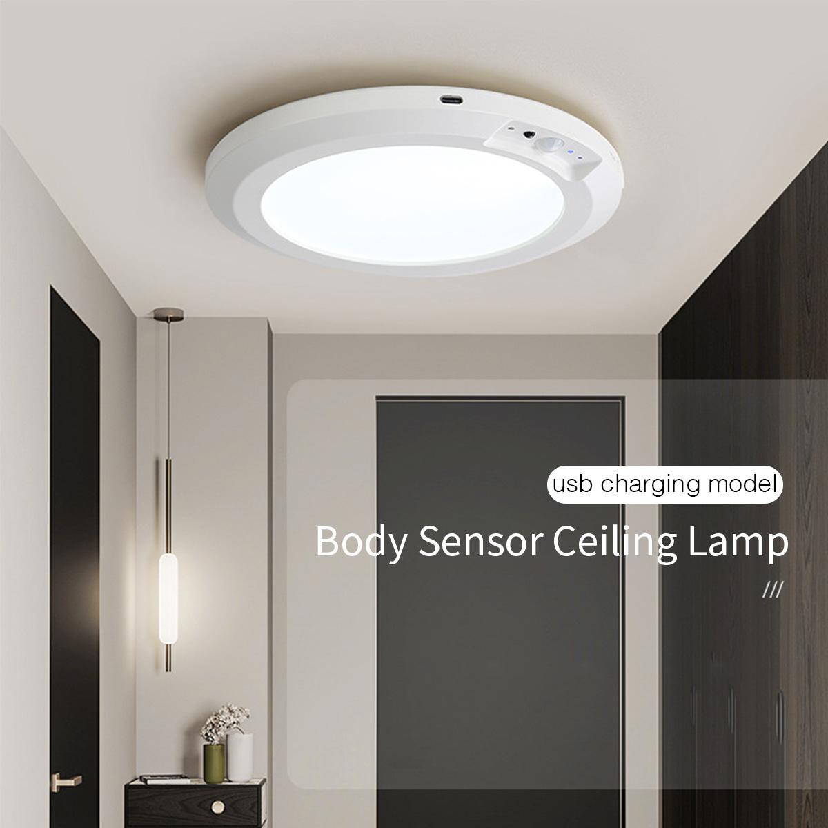 Wireless Ceiling Lights Battery Operated with Remote, Auto Motion Sensor, Ultra-Slim Dimmable Ceiling Mounting Lamp with 3 Colors