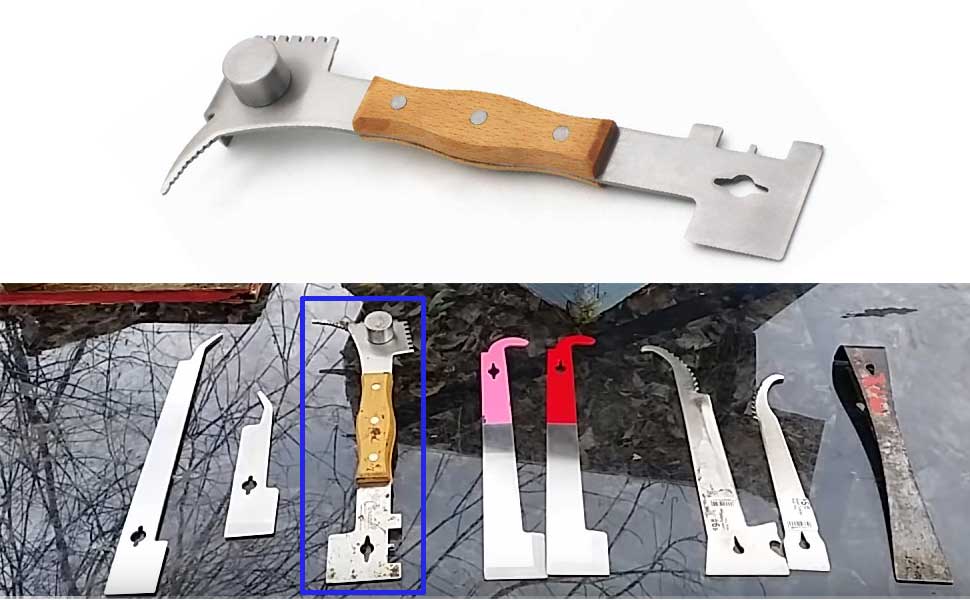 Multipurpose Hive with Wooden Handle and 7 Functions Beekeeping Hive Scraper Tool Beekeeping Equipment