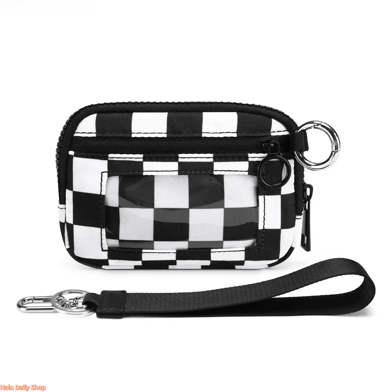 Women's Nylon-Polyester Zippered Wristlet Purse, Portable Wallet with Card Holder and Zip Coin Storage, Gym-Ready Fashion Accessory for Outdoor Use