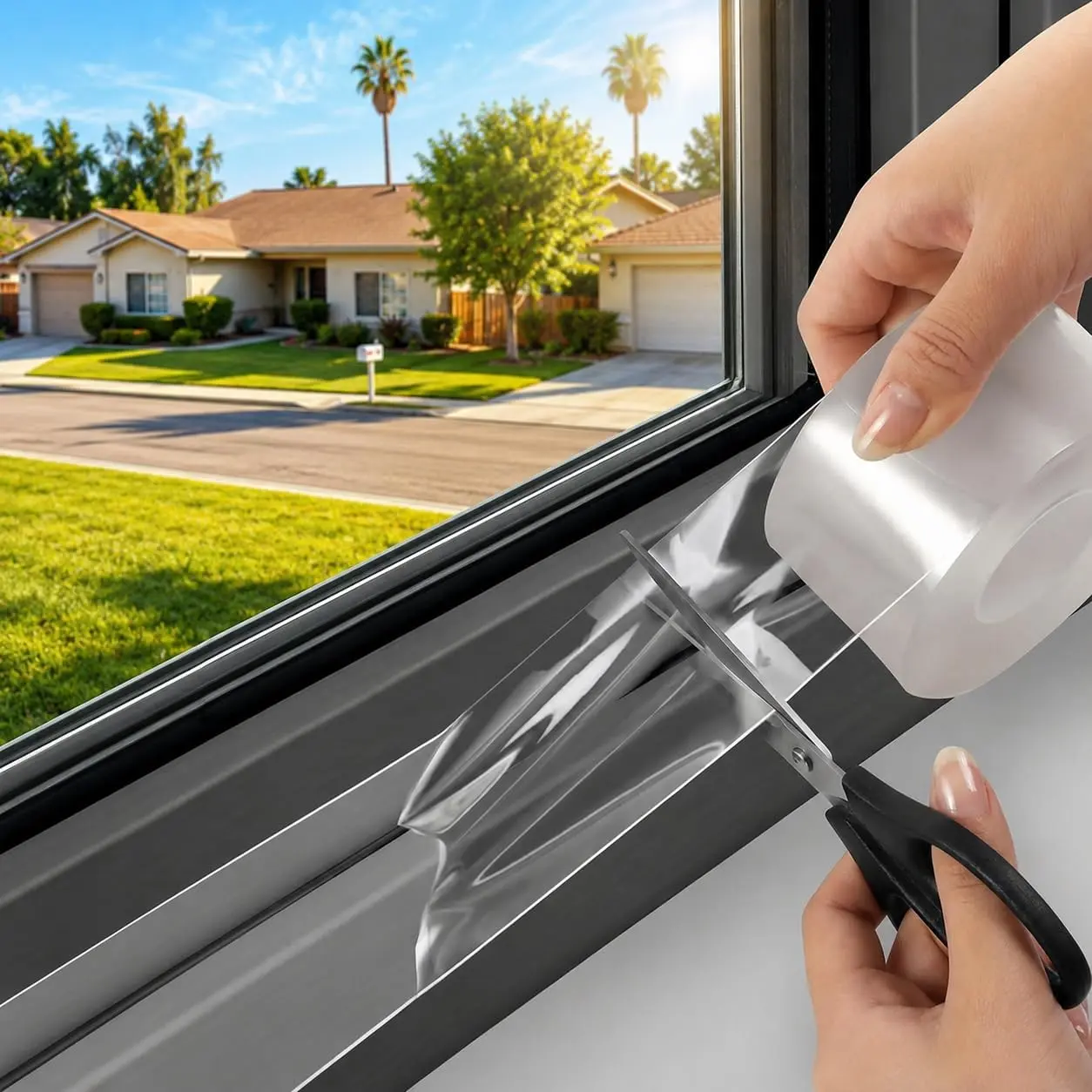 Window Sealing Tape, 3 Inch x 165 FT Clear Weather Stripping Tape for Drafty Windows, Window AC Units, No  Removable  Insulation Tape for Winter and Summer (Clear, 3-Inch x 55 Yards)