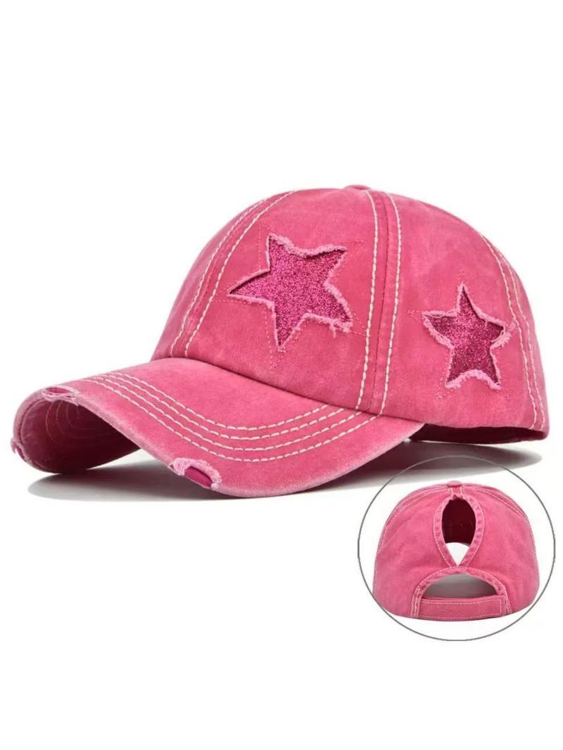 Star Decor Baseball Cap, Adjustable Sun Protection Hat for Men & Women, Casual Outdoor Sports Hat for Daily Wear