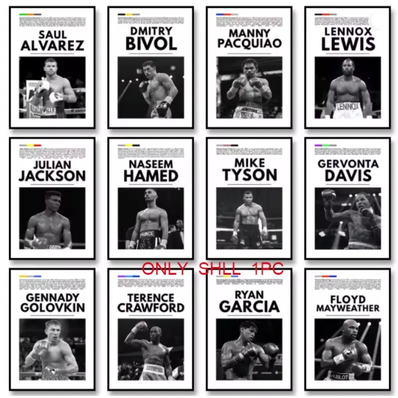 1PC  Frameless  Fighting Boxing Star Canvas Wall Art Poster  Decorative Art  Home Decor  Gift for Boxing Enthusiasts  Frameless