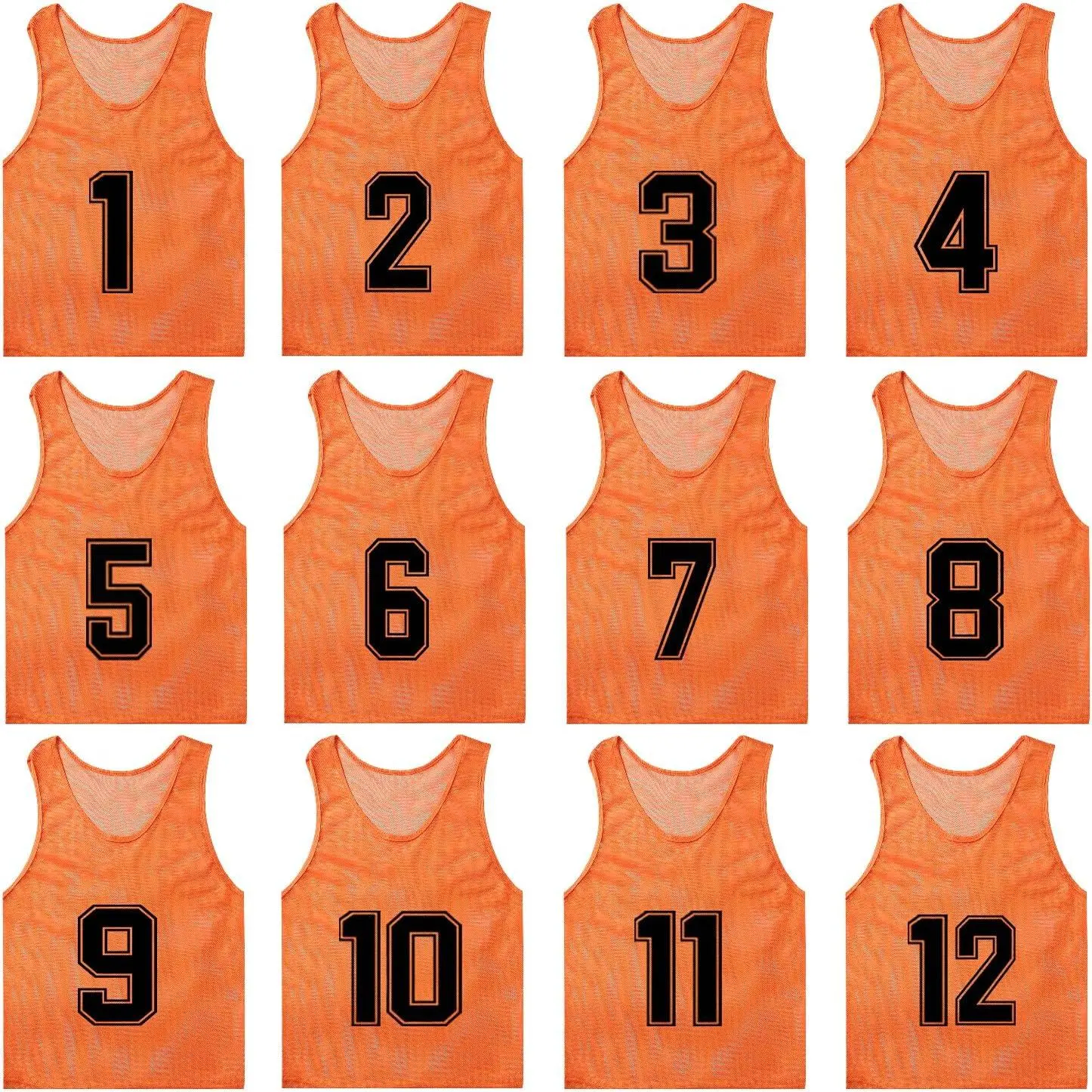 Nylon Mesh Scrimmage  Team Practice Vests Pinnies for Adult Youth Soccer Bibs Numbered Practice Jerseys