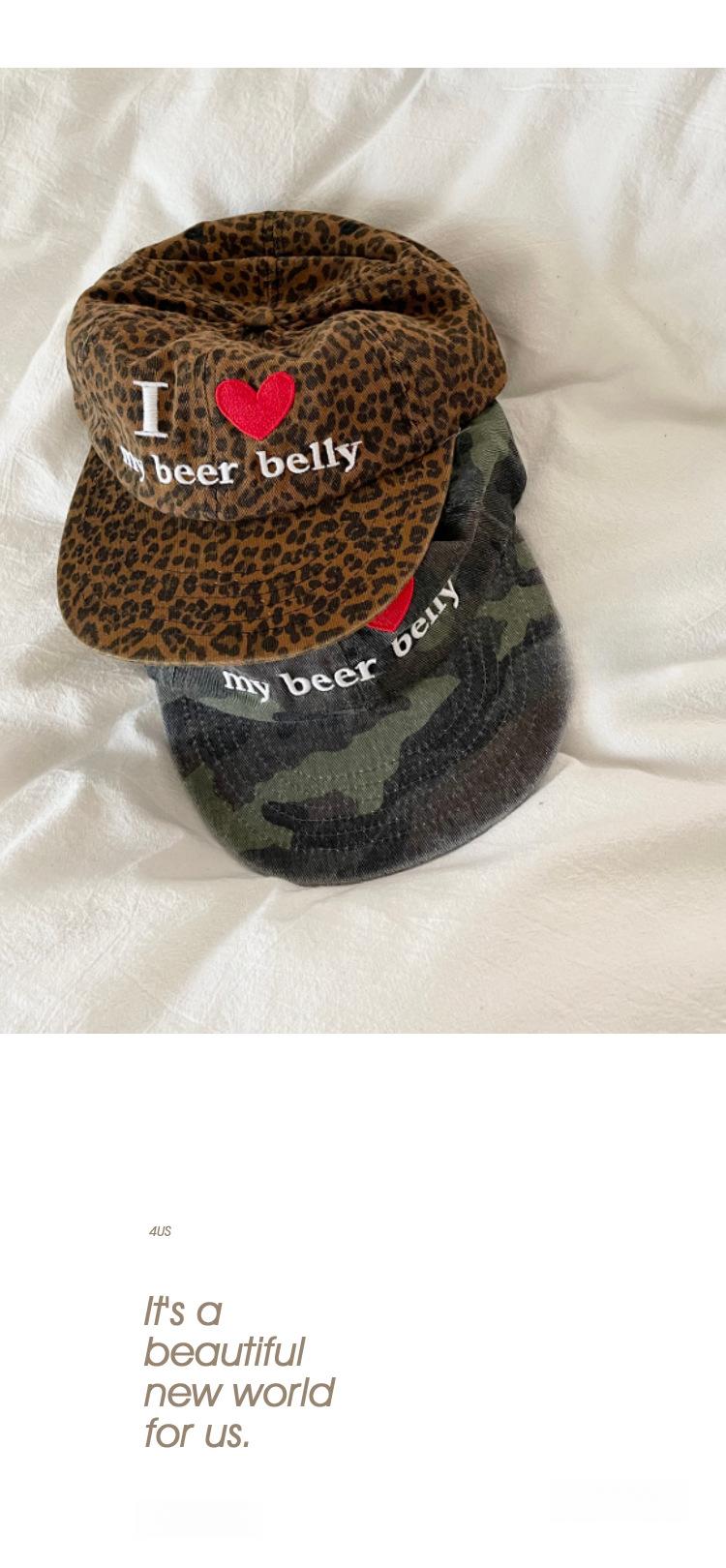 Embroidered Duckbill Cap Vintage Leopard Print Camouflage Flat Brim Soft Top Baseball Cap