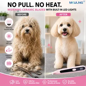 Silent pet clipper with 18mm ceramic blade that does not harm the skin or cause hair sticking. LCD display screen, compatible with rechargeable cats and dogs
