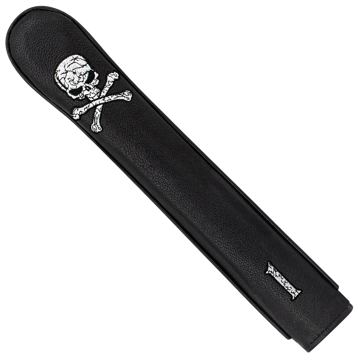 Skull Embroidered Golf Alignment Stick Cover, Thick Waterproof PU Sleeve, Universal Fit for Golf Practice, Competitions, Casual Trips