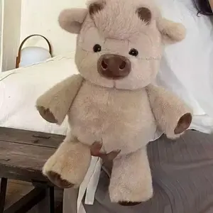 17-Inch Running Cow Plush Toy, Highland Cow Plush Animal, Farm Animal Doll, Birthday Gift, Soft and Cuddly, Perfect for Kids