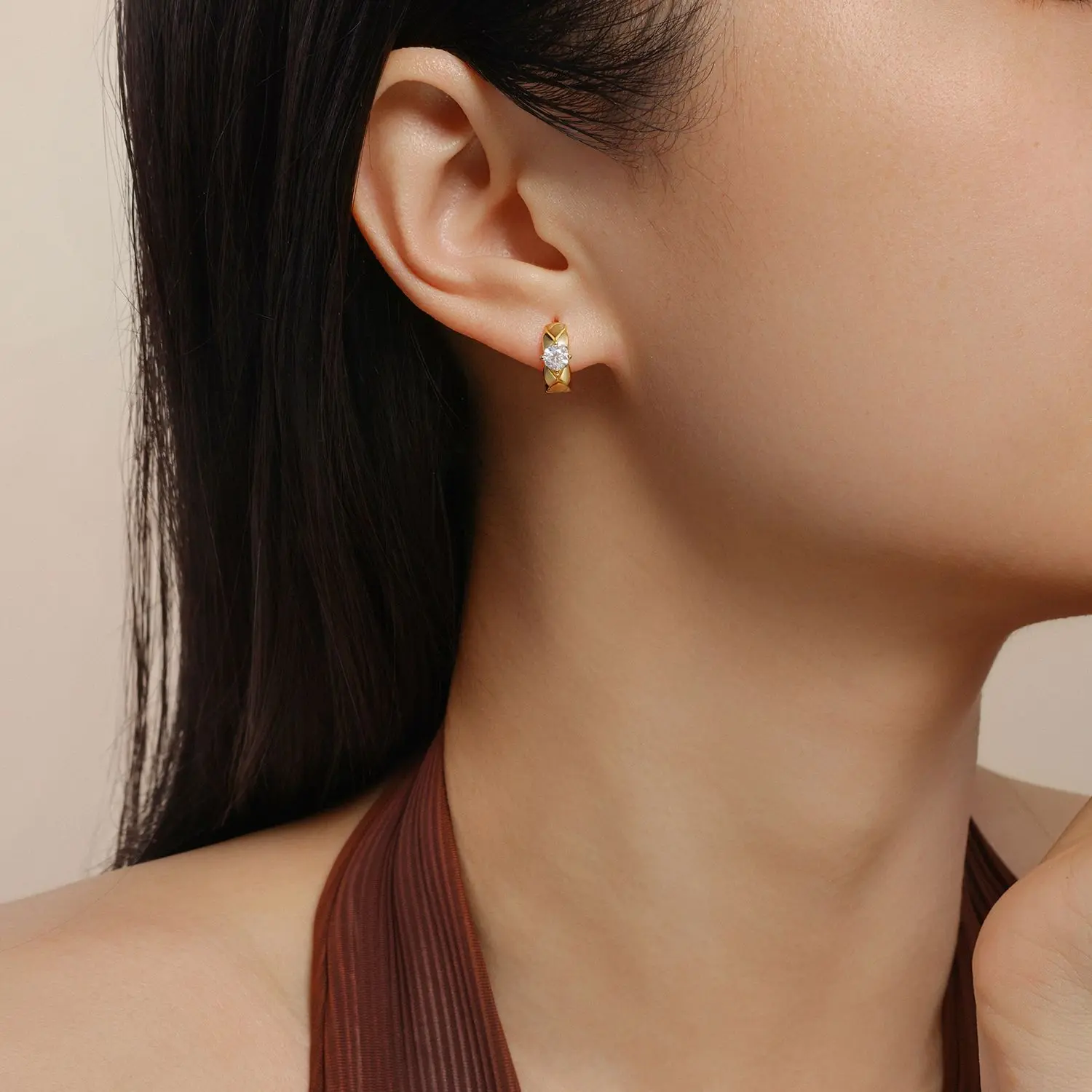 S925 Sterling Silver Moissanite Earrings - Rose Gold, Yellow Dopamine-Colored Stud Earrings for Jewelry Lovers