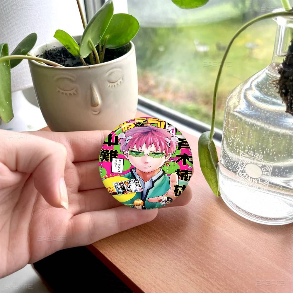 Saiki K Japanese Anime 32/44/58mm Round Cartoon Brooches Handmade Pins For Backpack Jewelry Accessories Gifts Creative Badge
