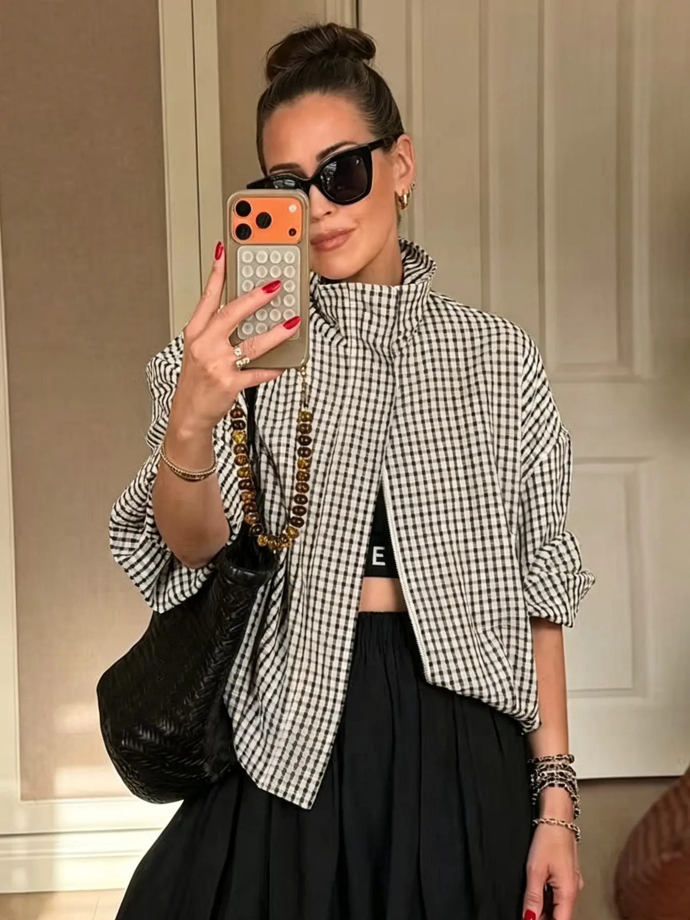 Plaid Bomber Jackets for Women Cropped Varsity Jackets Woman Summer Demi-season Jacket for Women Zip Casual Women's Coats