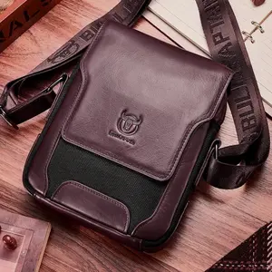 1pc Men Leather Large Capacity Crossbody Bag with Multiple Pockets, Perfect for day-to-day Commute, leisure Outdoor Travel and Riding, delivery Bag, Shoulder Bag, Leather Crossbody Messenger