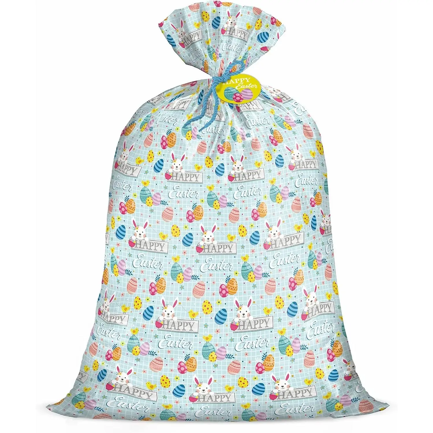 56" Large Easter Plastic  Bag -  and Egg   Bag  Wrap for Easter, Birthday, Holiday, Party, Celebration - 56" H x 36" W