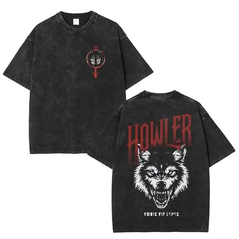 Vintage Howler Heavy Metal Shirt, Howler Shirt, Red Rising Merch Oversize Acid Washed T-Shirt Omnis Vir Lupus, Hail Libertas Hail Reaper Clothes graphic tee streetwear graphic tee