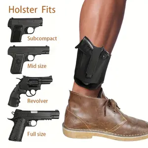 Neoprene foot holster for women and men, padded, equipped with a spare magazine pouch and additional elastic security strap, for concealed carry
