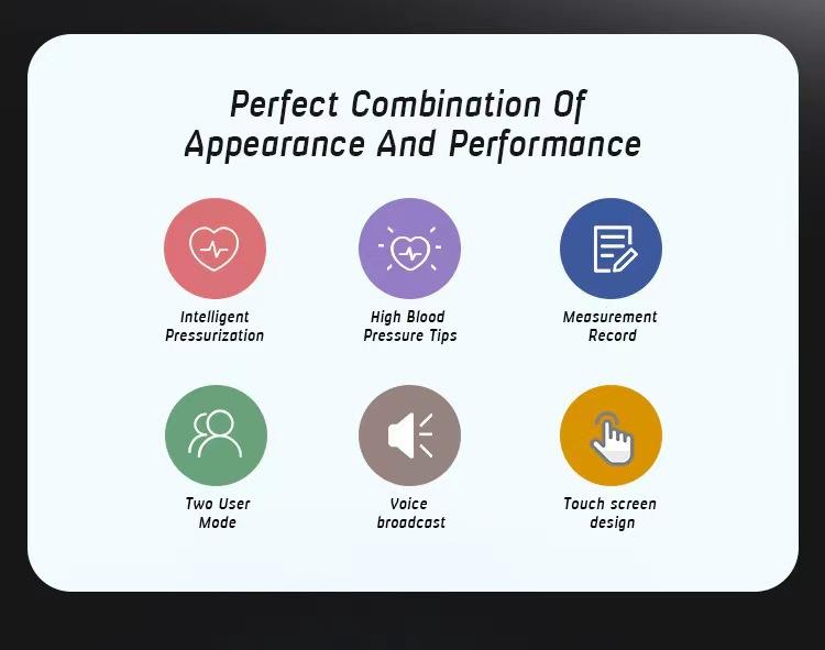 High-brightness touch screen LED rechargeable blood pressure monitor, home blood pressure monitor, wristband blood pressure monitor, digital blood pressure device, heart rate and pulse measuring instrument