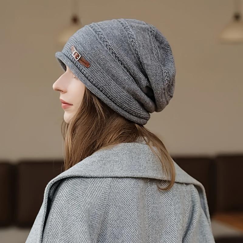 Solid Color Slouchy Beanie Cap, Lightweight Stretch Fabric, Fall/Winter Seasonal Accessory, Comfortable and Versatile Headwear