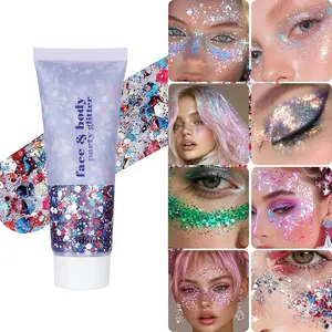 Summer Festival Glitter Stick, Blue Shimmer Jelly, Shimmering Body Makeup, Long-Lasting Face Body Hair Makeup, Easy Application, Patriotic Theme, Independence Day Birthday Party