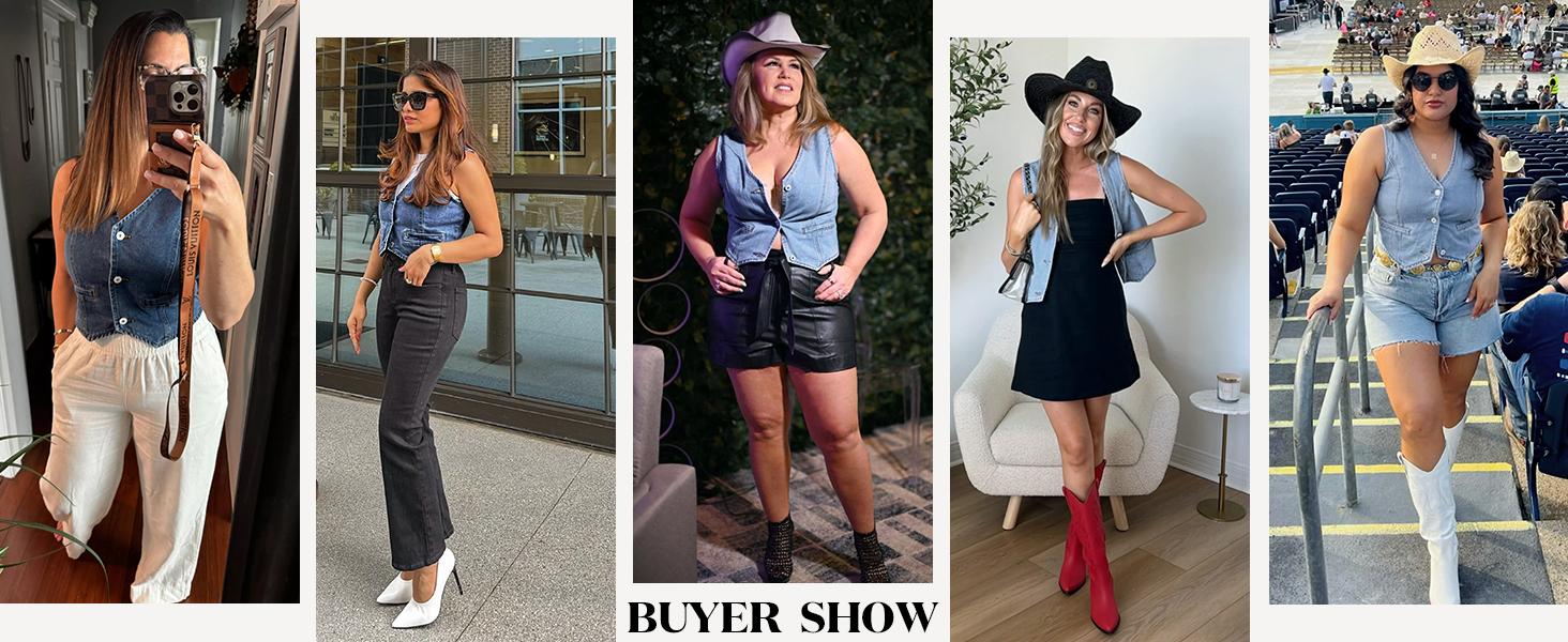 Imily Bela Womens Denim Vest Sleeveless V Neck Button Down Jean Waistcoat Jacket Y2K Summer Crop Tops