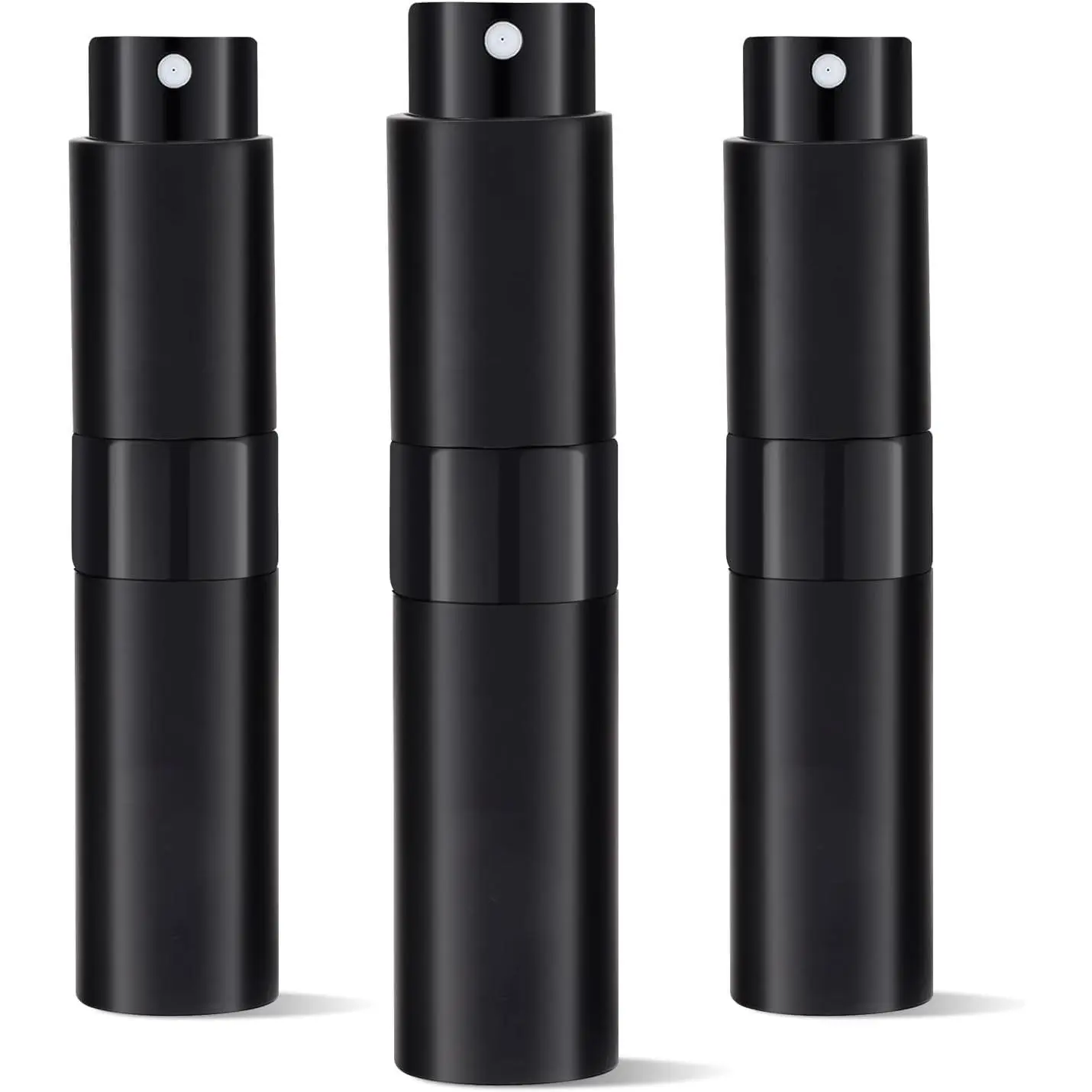 3Pcs 8ml Cologne Travel Bottle, Perfume Atomizer, Refillable Perfume Sprayer, Twist Up Perfume Bottle, Mini Perfume Dispenser（Black）