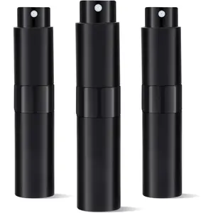 3Pcs 8ml Cologne Travel Bottle, Perfume Atomizer, Refillable Perfume Sprayer, Twist Up Perfume Bottle, Mini Perfume Dispenser（Black）